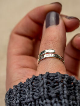 Affirmations Sterling Silver Ring I Am Strong, 4 of 9
