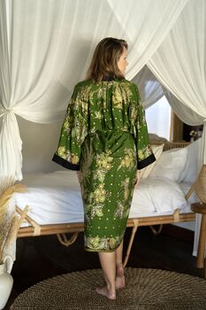 Khaki Batik Kimono Robe, 6 of 6