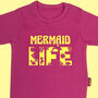 Personalised Girls Mermaid Life T Shirt, thumbnail 3 of 8