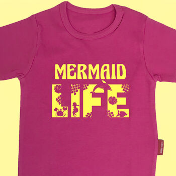 Personalised Girls Mermaid Life T Shirt, 3 of 8