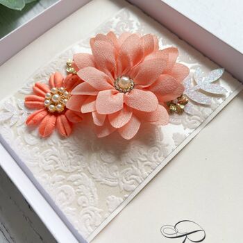 Handmade Wedding Money Wallet Peach, 5 of 7