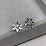 Sterling Silver Snowflake Sparkle Studs, thumbnail 7 of 10