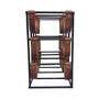 Square Leather And Metal Nine Bottle Sling Wine Rack, thumbnail 5 of 8