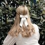 Satin Bow Barrette In Ivory Pearl, thumbnail 4 of 4