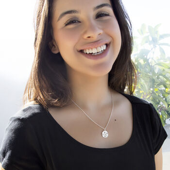 Personalised Sterling Silver Or 18ct Gold Plated Cz Star And Moon Pendant Necklace, 5 of 9