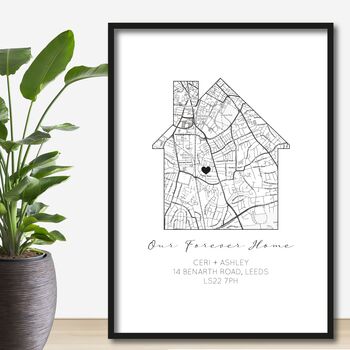 Personalised First Home Gift, Housewarming Map Print, 4 of 8