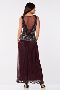 Elaina Art Deco Drop Waist Maxi Dress, 2 of 3
