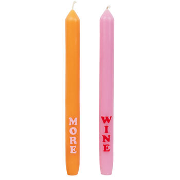 A Pair Of 'More' 'Wine' Dinner Candles, 3 of 3