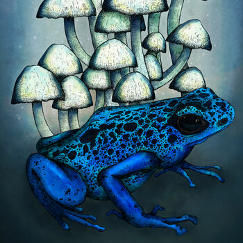 Frog And Mushrooms Giclée Art Print, 5 of 5