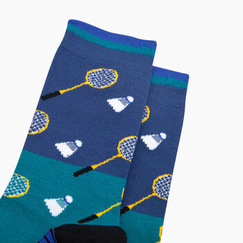 Badminton Bamboo Socks In Blue, 2 of 4