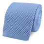 Light Blue Square End Knitted Neck Tie, thumbnail 1 of 9