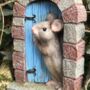 Mouse Opening Blue Door Fairy Garden Decoration In Bag, thumbnail 2 of 6