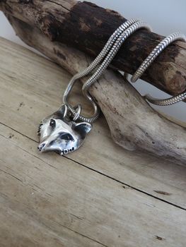 Solid Silver Fox Head Necklace, 5 of 7