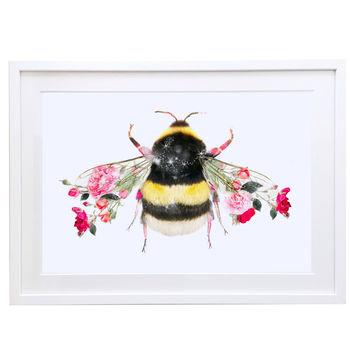 Bumble Bee Wildlife Botanical Art Print, 4 of 5