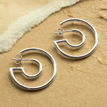 Sterling Silver Illusion Hoops, 3 of 5