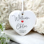 Couples Ceramic Heart Hanging Decoration Bauble + Gift Box, thumbnail 3 of 7