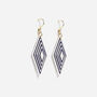 Navy And Pearlescent White Diamond Shaped Earrings, thumbnail 4 of 6