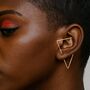 Triangle Gold Plated Sterling Silver Ear Cuffs, thumbnail 2 of 7