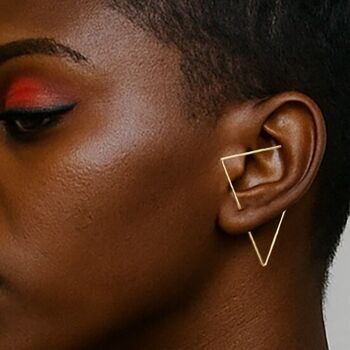 Triangle Gold Plated Sterling Silver Ear Cuffs, 2 of 7