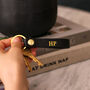Personalised Black Leather Key Ring Housewarming Gift, thumbnail 4 of 9