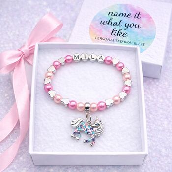 Personalised Unicorn Jewellery Bracelet Gift For Girls, 2 of 12