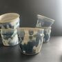 Blue Floral Tumblers Cute Wonky Hand Painted Cups, thumbnail 9 of 10