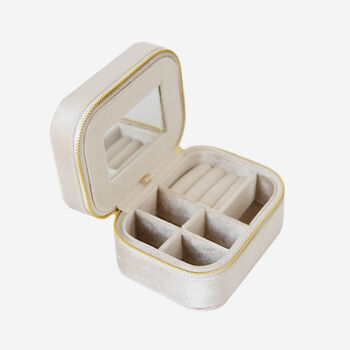 Velvet Jewellery Box With Crystal Initial Charm, 4 of 10