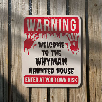 Personalised Halloween Caution Sign, 2 of 4