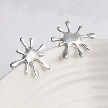 Sterling Silver Splat Studs, 4 of 6