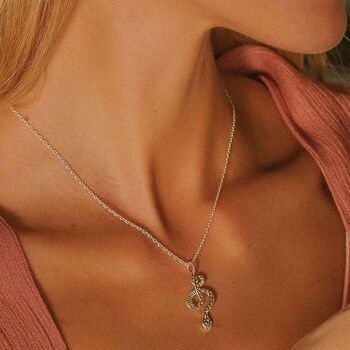 Serpentina Emerald Sterling Silver Necklace, 8 of 10