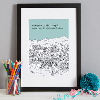 Personalised Aberystwyth Graduation Gift Print, 7 of 9