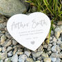 Personalised Modern Script Engraved Resin Heart Grave Marker, thumbnail 1 of 4
