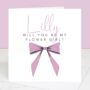 Will You Be My Flower Girl Personalised Bow Card, thumbnail 5 of 5