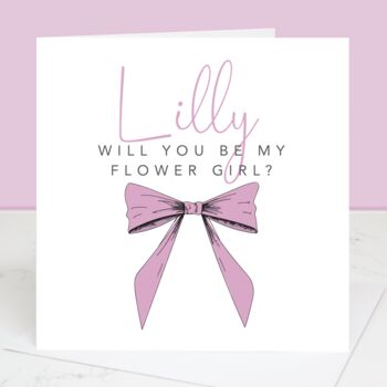 Will You Be My Flower Girl Personalised Bow Card, 5 of 5