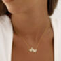 Women's Butterfly Necklace, 18ct Gold Plated, Double Butterfly Pendant, Dainty Everyday Jewellery Gift, thumbnail 1 of 4