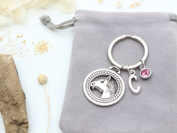Personalised Horse Keyring Horse Rider Gift, 7 of 9