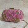 Hot Pink Oval Velvet Clutch, thumbnail 9 of 10