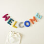 Fair Trade Letter Garland Welcome Eco Felt Decor 95cm, thumbnail 3 of 9