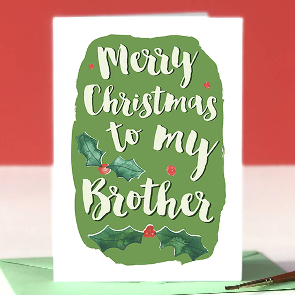 Merry Christmas Brother Card By Alexia Claire | notonthehighstreet.com