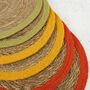 Respiin Set Of Six Seagrass And Jute Tablemats Brights, thumbnail 5 of 11