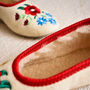 Cream Folk Wool Ballerina Slippers With Wool Lining, thumbnail 7 of 8