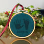 Baby Hand And Footprint Velvet Christmas Decoration, thumbnail 1 of 6