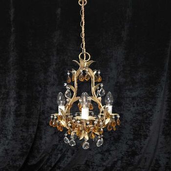 Vintage Italian Four Arm Toleware Caged Leaf, 5 of 12