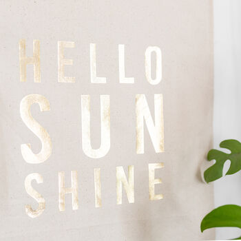 'Hello Sunshine' Printed Fabric Wall Hanging, 2 of 5