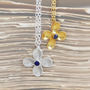Sapphire Flower Rose/Gold Plated Silver Necklace, thumbnail 2 of 4