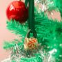 Hand Painted Mini Ceramic Mug Christmas Ornament With Candy Cane, thumbnail 1 of 5