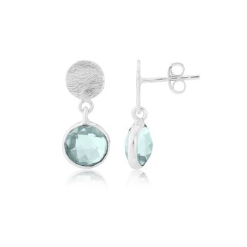 Salina Silver And Blue Topaz Gemstone Earrings, 2 of 4