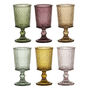 Solara Set Of Six Floral Coloured Glass Wine Goblets, thumbnail 2 of 3