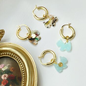 Welsh Corgi Hoop Earrings Blue, 3 of 5