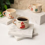 Handmade Ceramic Christmas Stocking Mug With Holly And Gold Handle, thumbnail 1 of 2